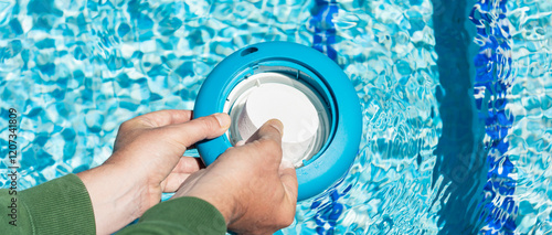 фотографія chlorine tablets for effective pool sanitation, ensuring crystal-clear water by