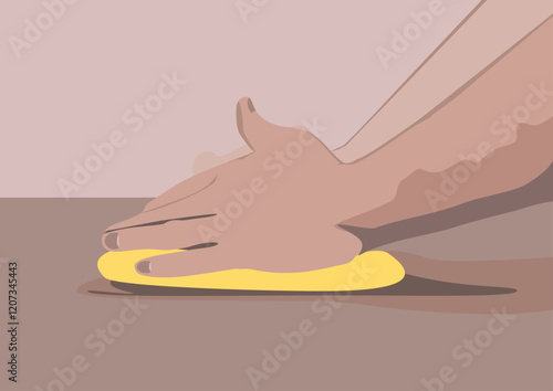 an illustration dough making process