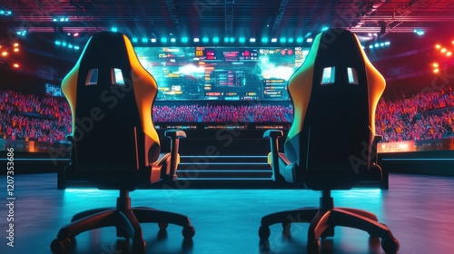 Esports Arena - Two Chairs Facing a Giant Screen