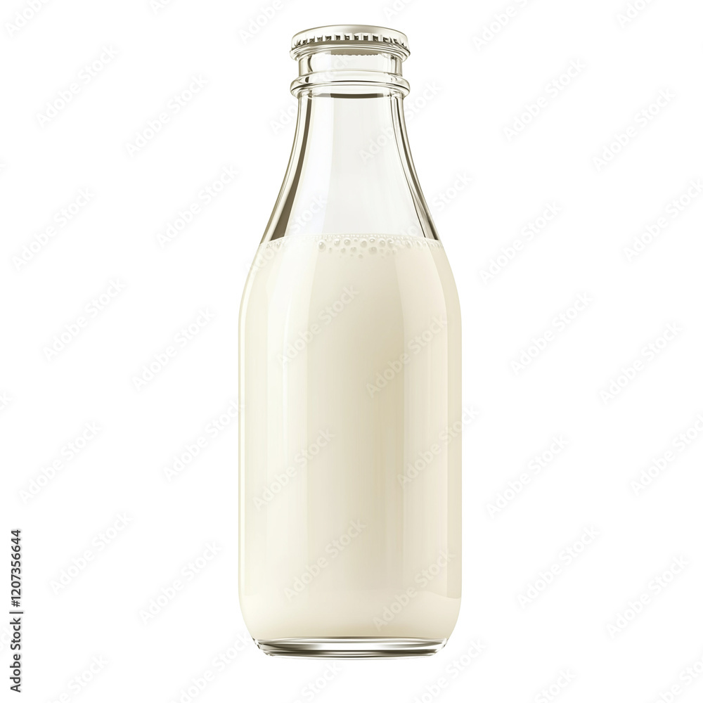 Milk bottle, Isolated on Transparent Background Milk bottle, Isolated on Transparent Background