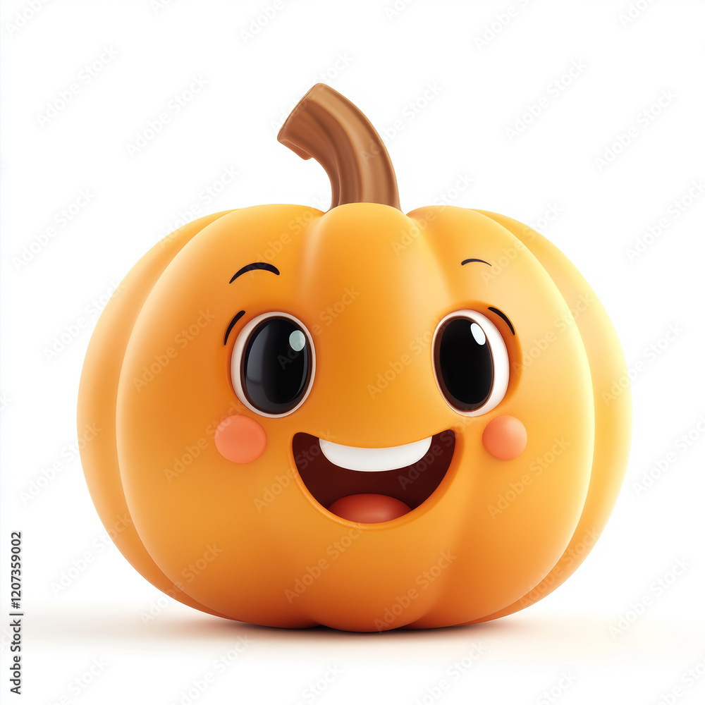 Joyful, Colorful Cartoon Pumpkin Character Joyful, Colorful Cartoon Pumpkin Character
