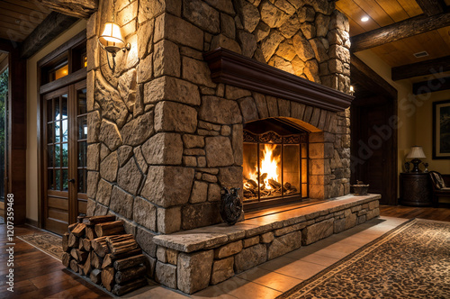 fireplace, fire, hearth, interior, comfort, warmth, heat, interior