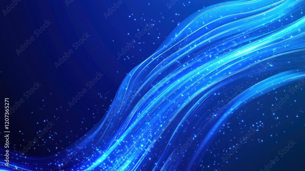 Obraz premium Abstract Blue Light Waves Background