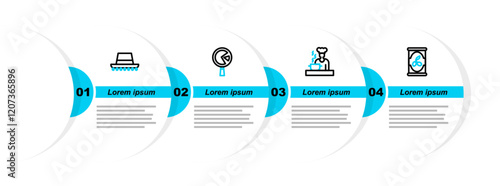 Set line Olives in can, Spanish cook, Omelette frying and hat icon. Vector