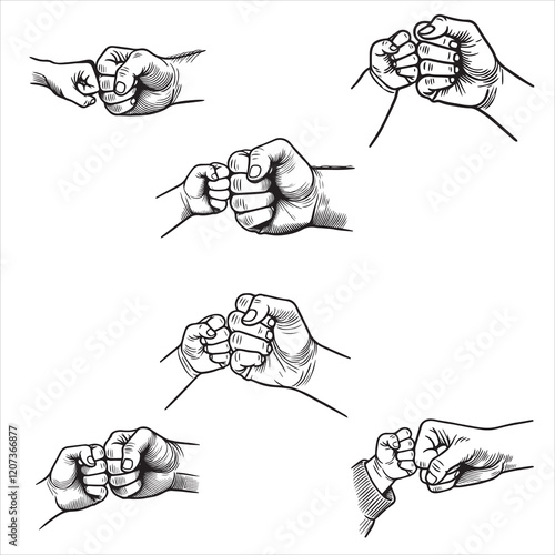Collection of Father and son hands ClipArt Design, Father's Day Fist Bump Vector illustration