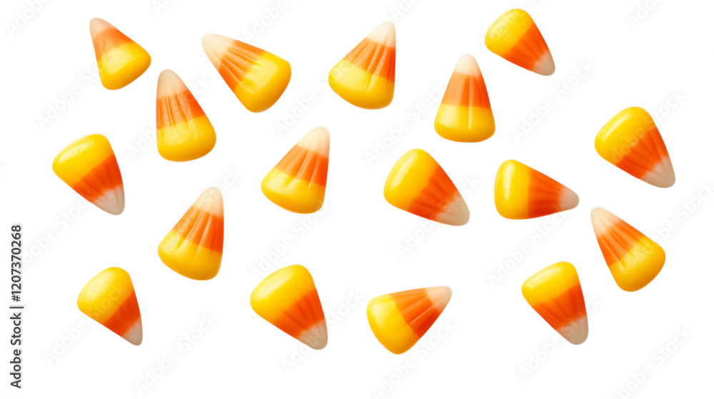 Fototapeta premium Halloween candy corn isolated on transparent background