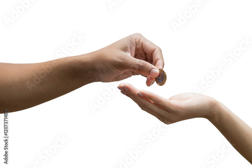 hand holding coin
