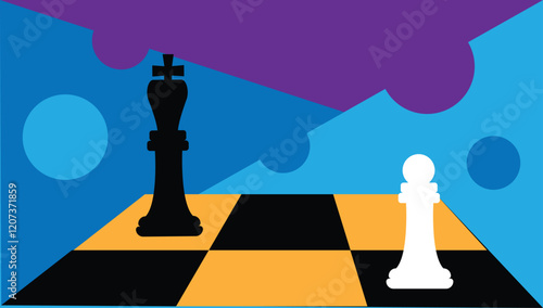 Abstract Chess Board Flat Style. Graphic design elements and resources concept vector art