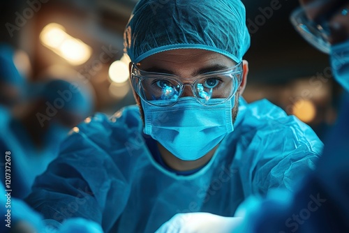 Doctors conducting an operation in a well-equipped medical facility