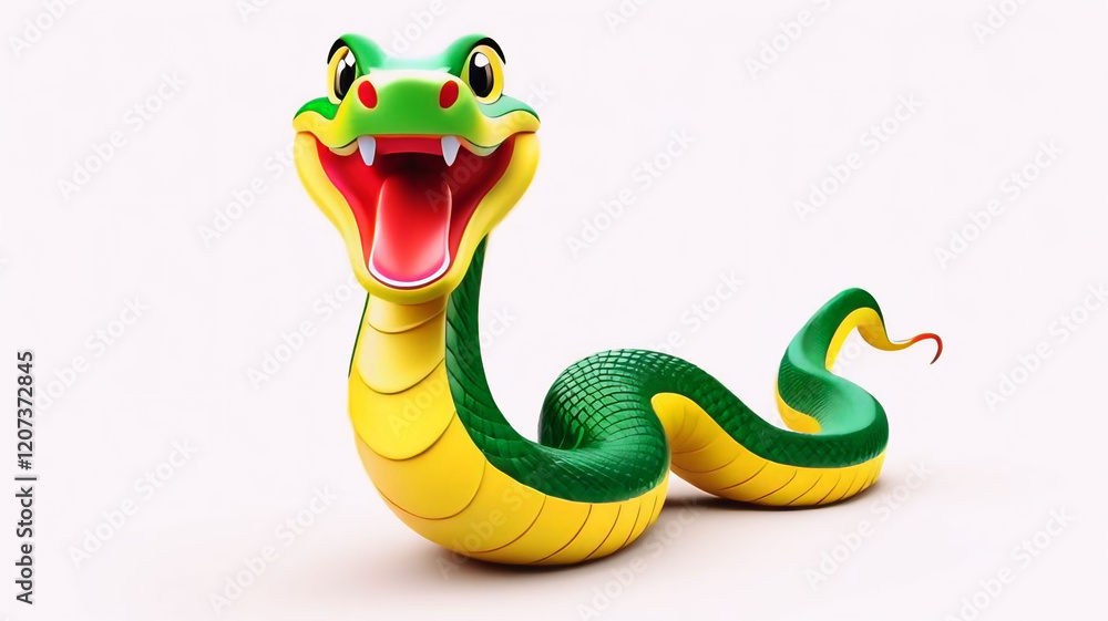Fototapeta premium Funny snake, Happy Lunar New Year, traditional asian festival