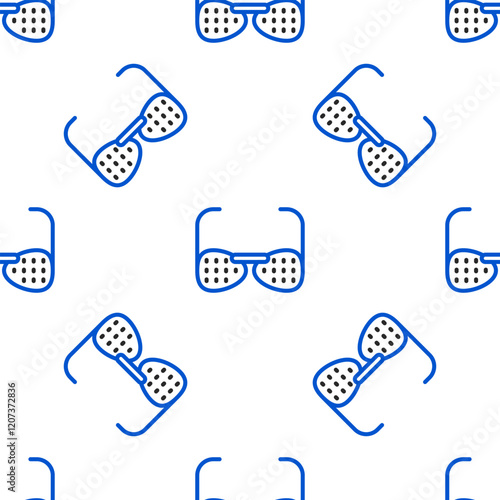 Line Glasses for the blind and visually impaired icon isolated seamless pattern on white background. Colorful outline concept. Vector