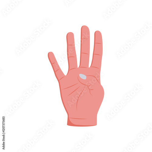 Four Hand Gesture Icon, Vector illustration