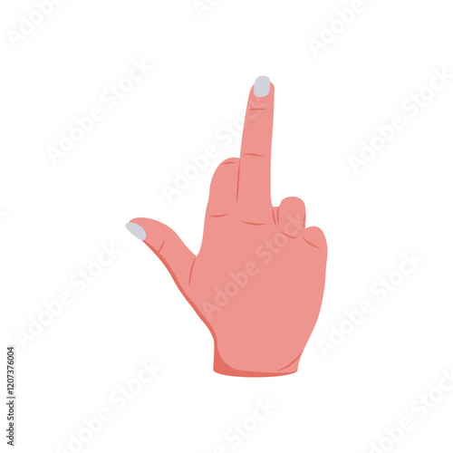 Middle Finger Hand Gesture Icon, Vector illustration