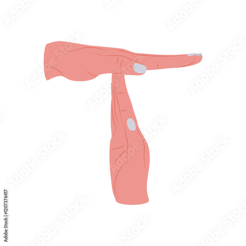 Pause Hand Gesture Icon, Vector illustration