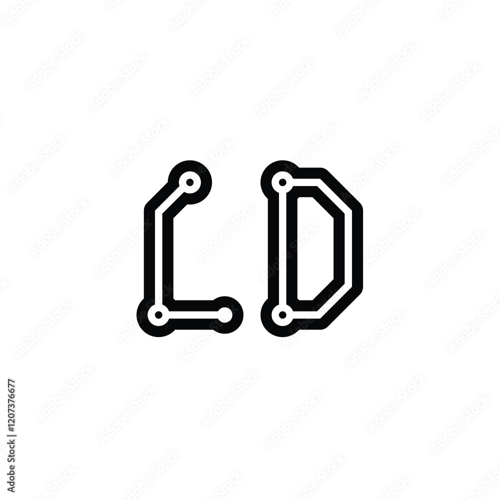 LD monogram logo design letter text name symbol monochrome logotype alphabet character simple logo LD monogram logo design letter text name symbol monochrome logotype alphabet character simple logo