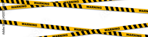 Warning Yellow Tape Stripes Vector Background