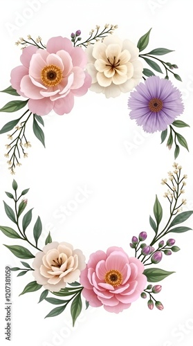 Elegance in Bloom: A Pastel Floral Wreath for Timeless Celebrations.