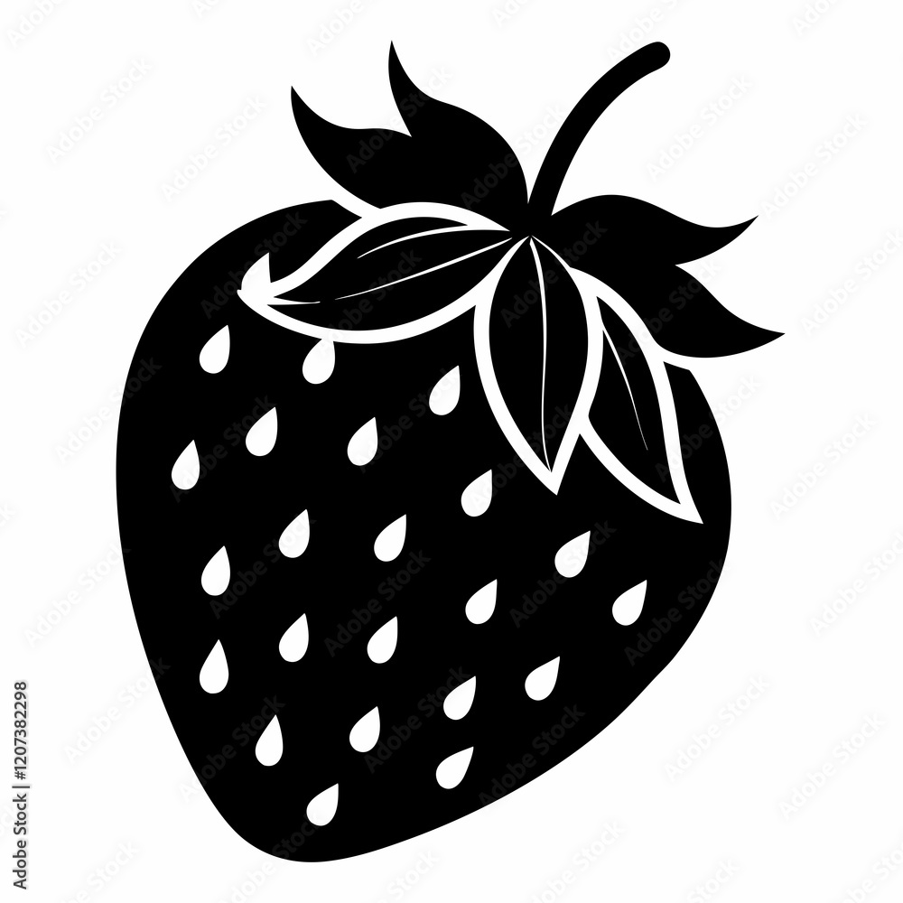 Black Strawberry Shape Vector Illustration Black Strawberry Shape Vector Illustration