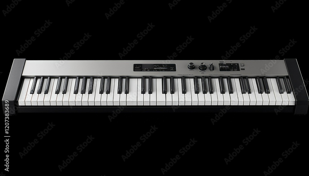 Silver Keyboard Musical Instrument With Keys