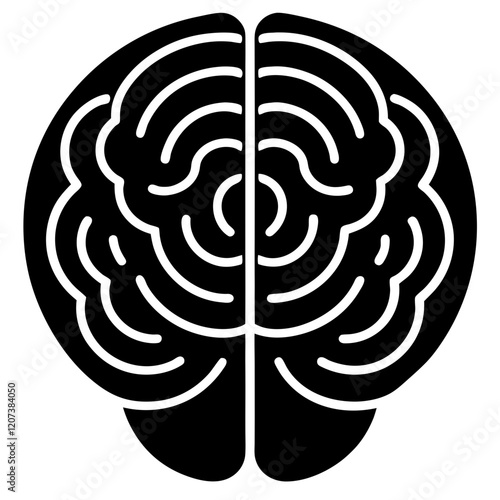 human brain silhouette vector illustration