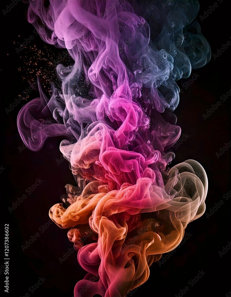 Fototapeta premium colorful smoke on black background