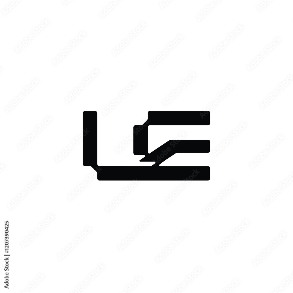 LE monogram logo design letter text name symbol monochrome logotype alphabet character simple logo LE monogram logo design letter text name symbol monochrome logotype alphabet character simple logo