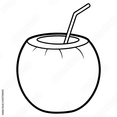 Coconut Drink Line Art