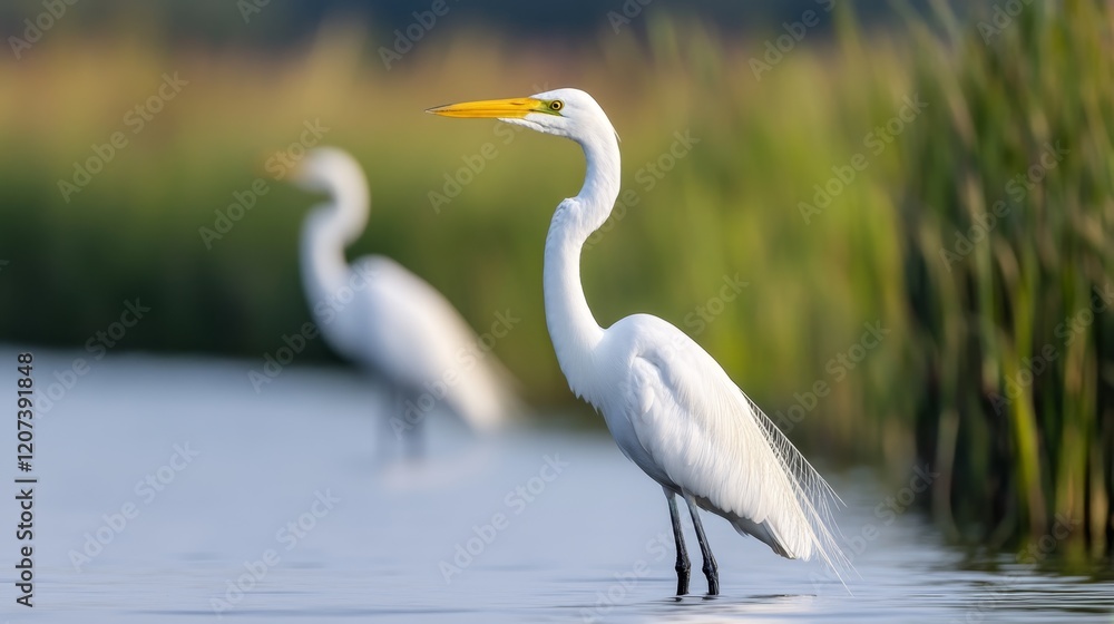 stork standing on its nest ready for migration. copy space . ai generated stork standing on its nest ready for migration. copy space . ai generated