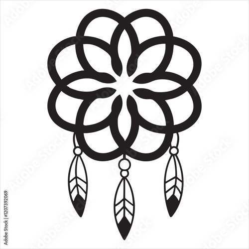 Native American Dream Catcher vector illustration Design