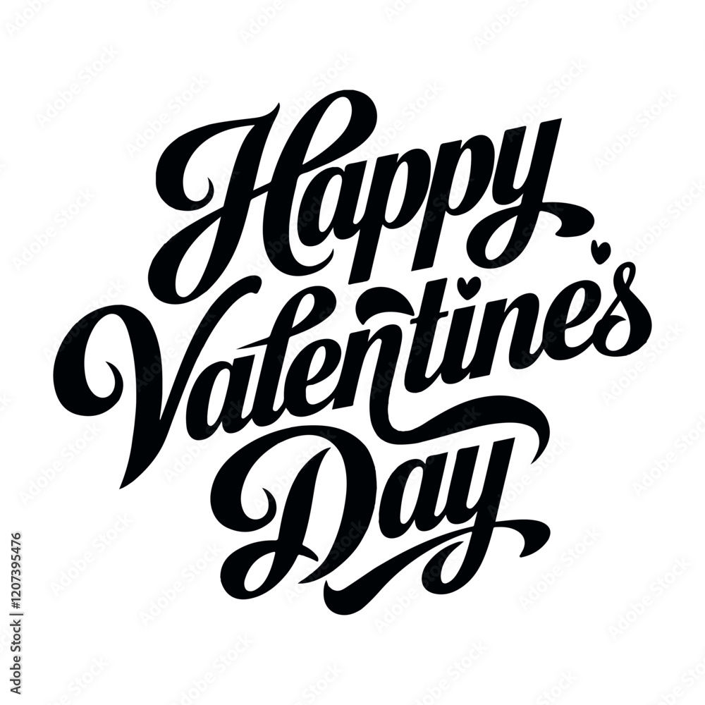 Valentine Day Typography Design with Romantic Lettering Valentine Day Typography Design with Romantic Lettering