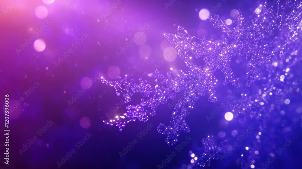 Abstract purple snowflake bokeh background. Abstract purple snowflake bokeh background.