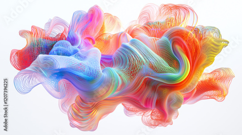 Background image with isolated colorful lines floating