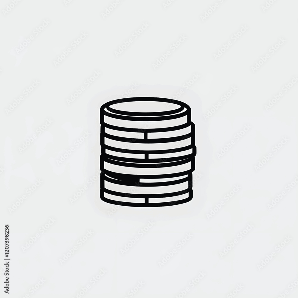 Vector of a stack of coins. Vector of a stack of coins.