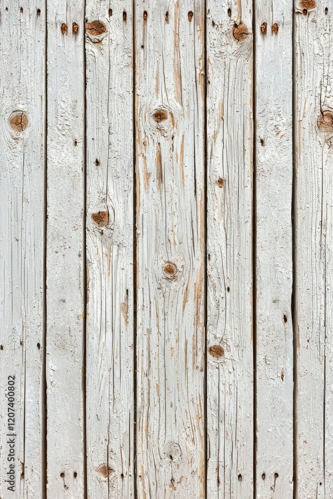 Fototapeta premium Weathered White Wooden Planks Rustic Texture