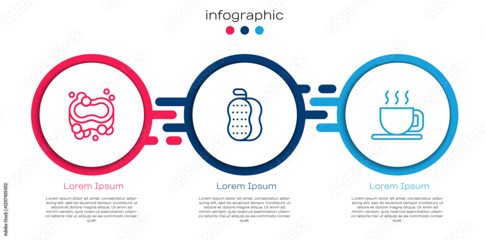 Set line Bar of soap, Washcloth and Cup tea. Business infographic template. Vector Set line Bar of soap, Washcloth and Cup tea. Business infographic template. Vector