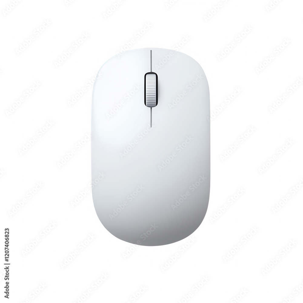 A sleek white computer mouse designed for optimal user comfort and precision., isolated on a transparent background. A sleek white computer mouse designed for optimal user comfort and precision., isolated on a transparent background.