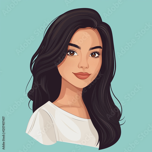 Girl, portrait, headshot,, illustration, avatar, profile picture