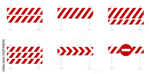 Hurdles and Barriers with Caution Tape and Roadblock Safety Equipment