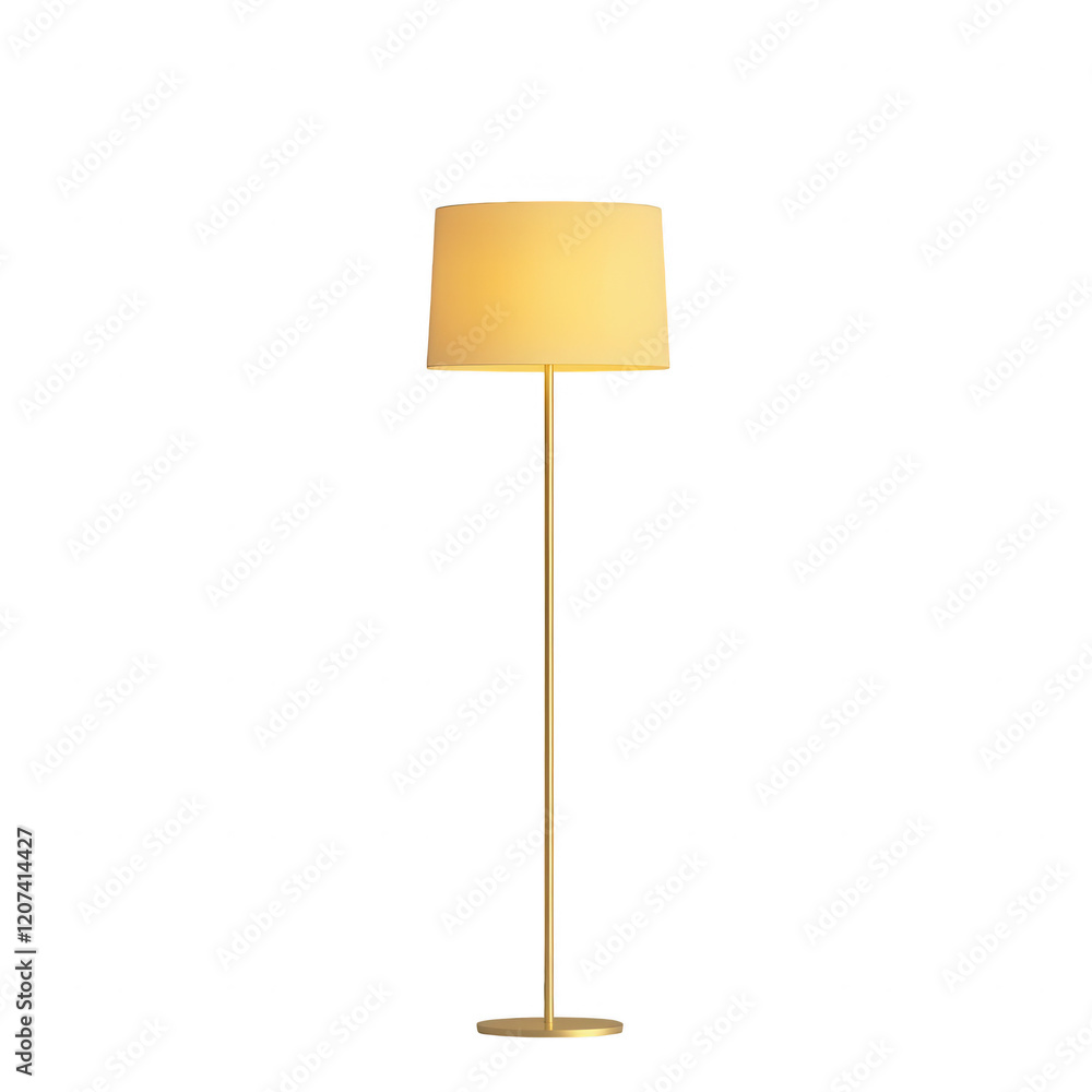 Stylish floor lamp providing warm light to enhance any living space ambiance., isolated on a transparent background. Stylish floor lamp providing warm light to enhance any living space ambiance., isolated on a transparent background.