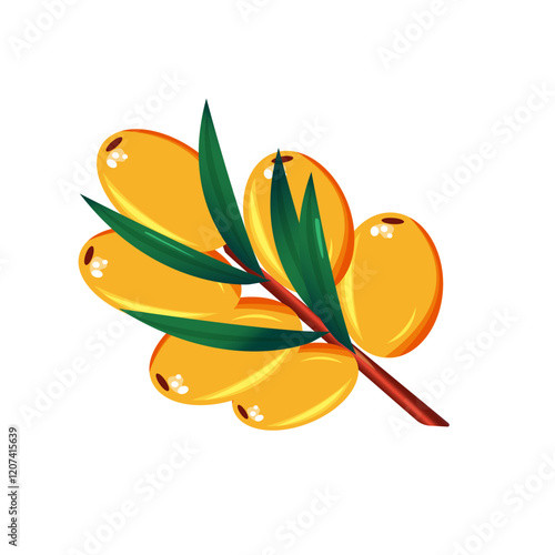 bright vector illustration of sea buckthorn