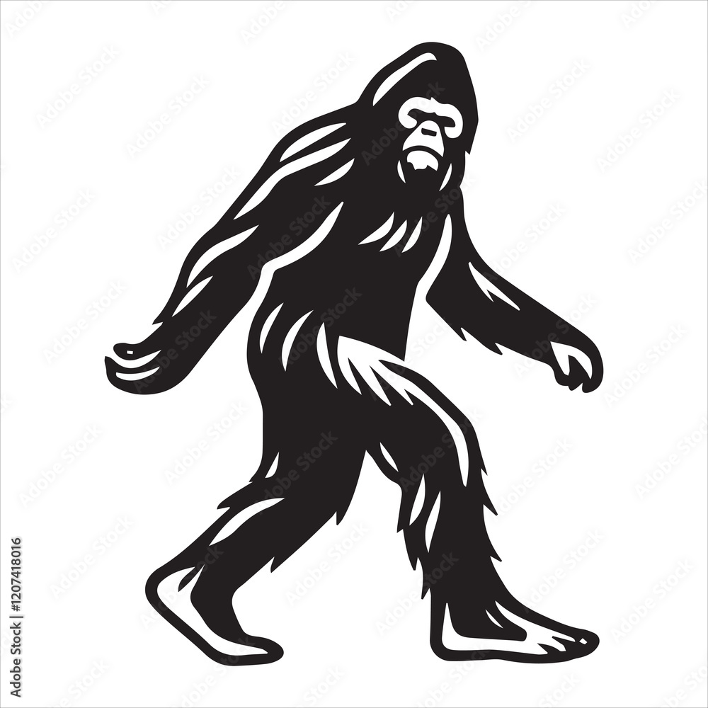 Obraz premium Bigfoot Sasquatch Vector Artwork 