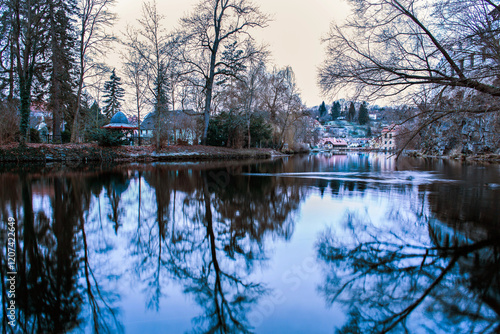 Český Krumlov city winter view