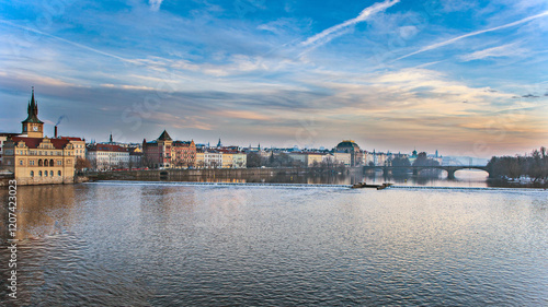 Obraz na płótnie Prague city winter background w salonie