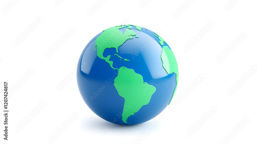 Blue cartoon planet Earth 3d vector icon on white background. Water Day or World Oceans Day concept. Earth Day or Saving Water concept. Generative AI Blue cartoon planet Earth 3d vector icon on white background. Water Day or World Oceans Day concept. Earth Day or Saving Water concept. Generative AI