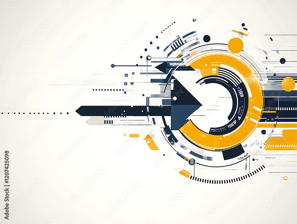 Obraz premium Abstract Technological Design with Arrows and Circles