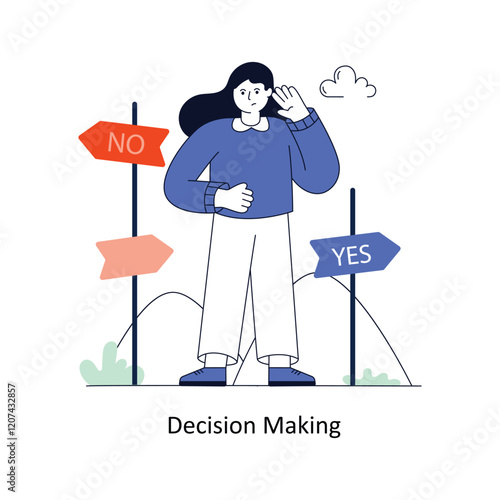 Decision Making Flat Style Design Vector illustration. Stock illustration