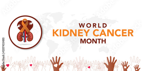 National Kidney month observed annually in March to raise awareness about kidney disease. Vector illustration.
