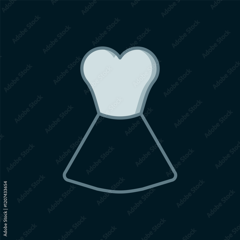 Line Woman dress icon isolated on black background. Clothes sign. Flat filled outline style with shadow. Vector Line Woman dress icon isolated on black background. Clothes sign. Flat filled outline style with shadow. Vector