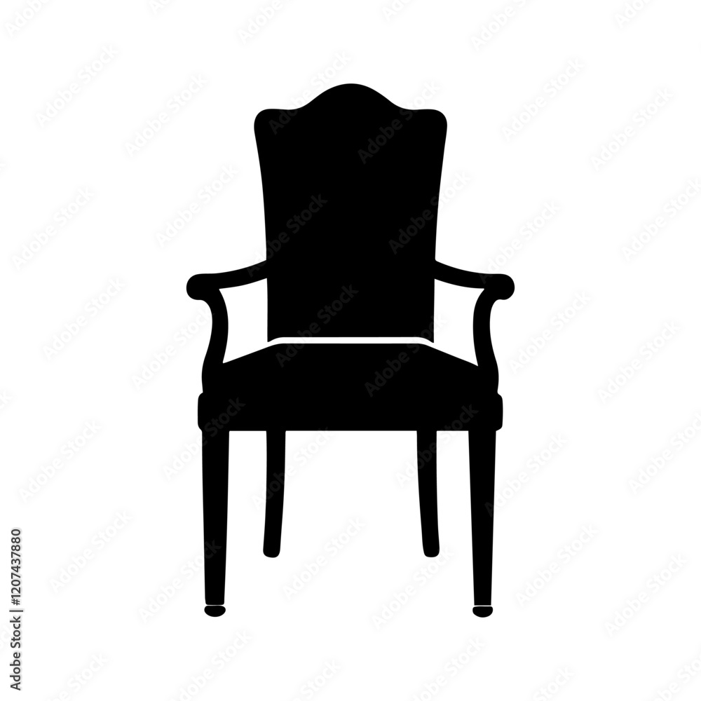 Chair vector silhouette white background Chair vector silhouette white background