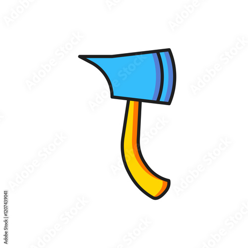 Color Firefighter axe icon isolated on white background. Fire axe. Flat filled outline style with shadow. Vector